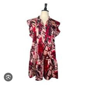 Tommy Hilfiger Floral Mini Dress - Red and Cream